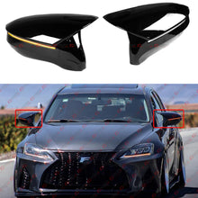 For 2009-2013 Lexus IS250 IS350 ES350 Gloss Black Mirror Cover Caps w/ Sequential LED Turn Signal Lights