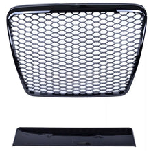 Front Bumper Center Grille Honeycomb Grill Gloss Black For Audi A6 C6 2004-2008