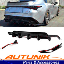 For 2021-2026 Lexus IS300 IS350 CTM V1 Gloss Black Rear Diffuser + Corner Extensions