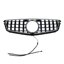 For 2009-2014 Mercedes Benz W204 C250 C300 C350 Front Bumper Grille W/LED Light Luminous GT Grill Gloss Black