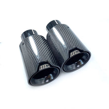 2x Carbon Fiber Exhaust Muffler Tips Tail Pipe fit for BMW 63mm In 93MM Out