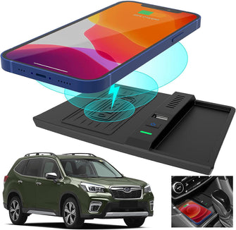 Wireless Charger Center Console Charging Pad for 2018-2023 Subaru Forester Impreza