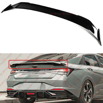 For 2021-2024 Hyundai Elantra MC Winglet Style Gloss Black Rear Trunk Spoiler Wing