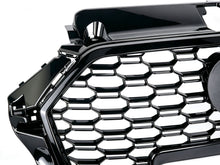 Gloss Black Honeycomb Front Bumper Grille Grill RS3 Style Fit 2017-2020 Audi A3 8V S3 With ACC