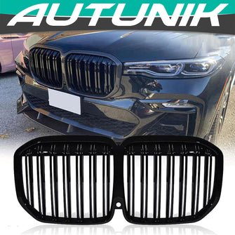 Gloss Black Front Hood Kidney Grille For BMW X7 G07 2019-2023