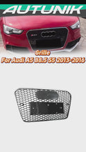 Honeycomb Front Bumper Grille for Audi A5 B8.5 S5 2013-2016 ( Chrome Frame + Black Honeycomb)
