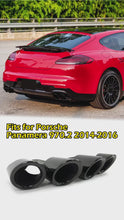 GTS Style Exhaust Tips Pipes Black for 2014-2016 Porsche 970.2 Panamera 4