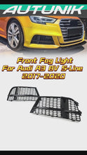 Front Fog Light Cover Bezel Grille for Audi A3 8V S-Line & S3 2017–2020 Left & Right
