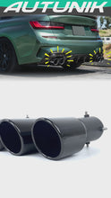 Gloss Black Exhaust Tips Tailpipe for BMW G23 M440i G20 M340i G42 M240i 2020-2024