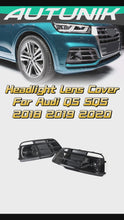 For 2018 2019 2020 Audi Q5 SQ5 Front Fog Lamp Grilles Cover Sport Model W/ACC