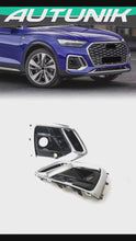Front Fog Light Cover Grille Grill W/ ACC Hole Fit For Audi Q5 2021-2025