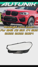 Left Side Headlight Lens Cover Shell for BMW X3 G01 X4 G02 2022-2024 Driver Side