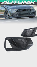 Front Bumper Fog Light Grille Cover Black For AUDI A7 C8 Sportback 2019-2024