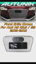 For Audi B8.5 A5 S5 2013-2016 RS5 Style Front Grille Chrome (Frame + Honeycomb)