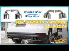 Silver Exhaust Muffler Tips For Porsche Cayenne Base 2019-2026 (GAS Only)