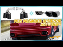 Silver Exhaust Muffler Tips For Porsche Cayenne Base 2019-2026 (GAS Only)