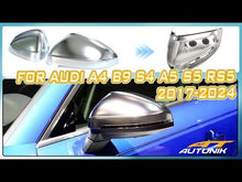 Matte Chrome Mirror Cover Caps Replace for AUDI A4 B9 S4 A5 S5 RS5 2017-2025 w/ Lane Assist