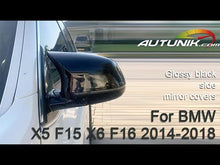 Gloss Black Side Mirror Cover Caps For BMW X5 F15 X6 F16 2014-2018 mc74