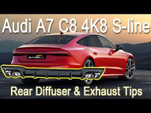 Gloss Black Rear Diffuser & Exhaust Tips for Audi A7 C8 S-line 2019-2024 di85