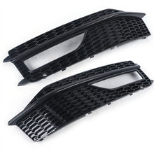 Black Front Fog Light Grill Cover for Audi A4 B8.5 S-line S4 2013-2016
