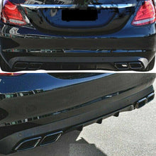 Rear Diffuser w/ Black Exhaust Tips for Mercedes Benz W205 Sedan C300 Base Sedan NON AMG