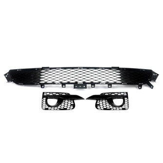 Front Lower Grille + Fog Light Cover Grill for Infiniti Q50 Base Bumper 2014-2017