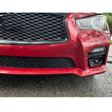 Front Bumper Lower Grill + Fog Light Cover for Infiniti Q50 Sport 2014-2017