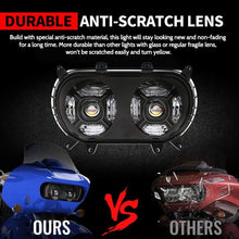 Black LED Headlight Headlamp Projector Hi/Lo Beam Fit for Road Glide 2015-2023