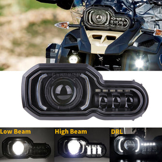 For F650GS/F700GS/F800GS/F800GS LED Headlight Assembly with Angel Eye DRL DOT
