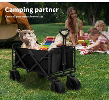 Black Garden Camping Trolley Outdoor Garden Wagon Cart Folding Widen Large