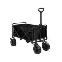 Black Garden Camping Trolley Outdoor Garden Wagon Cart Folding Widen Large